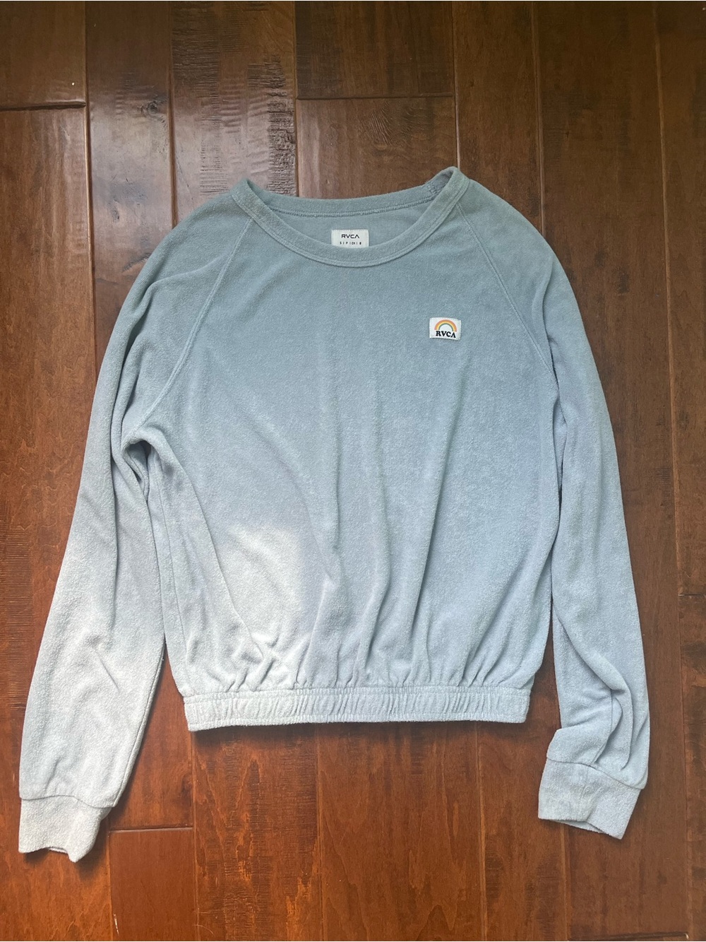 RVCA Women’s Cropped Light Blue Pullover Sweatshirt